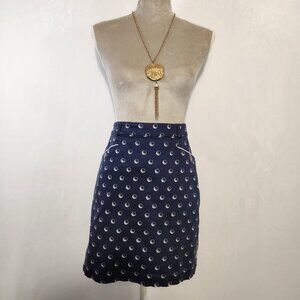 Green Lamb Women's 10 Blue Golf Ball Print Cotton Blend Zip Close Pockets Skort